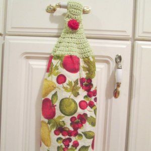 Crochet-topped Tea Towel/Dish Towel